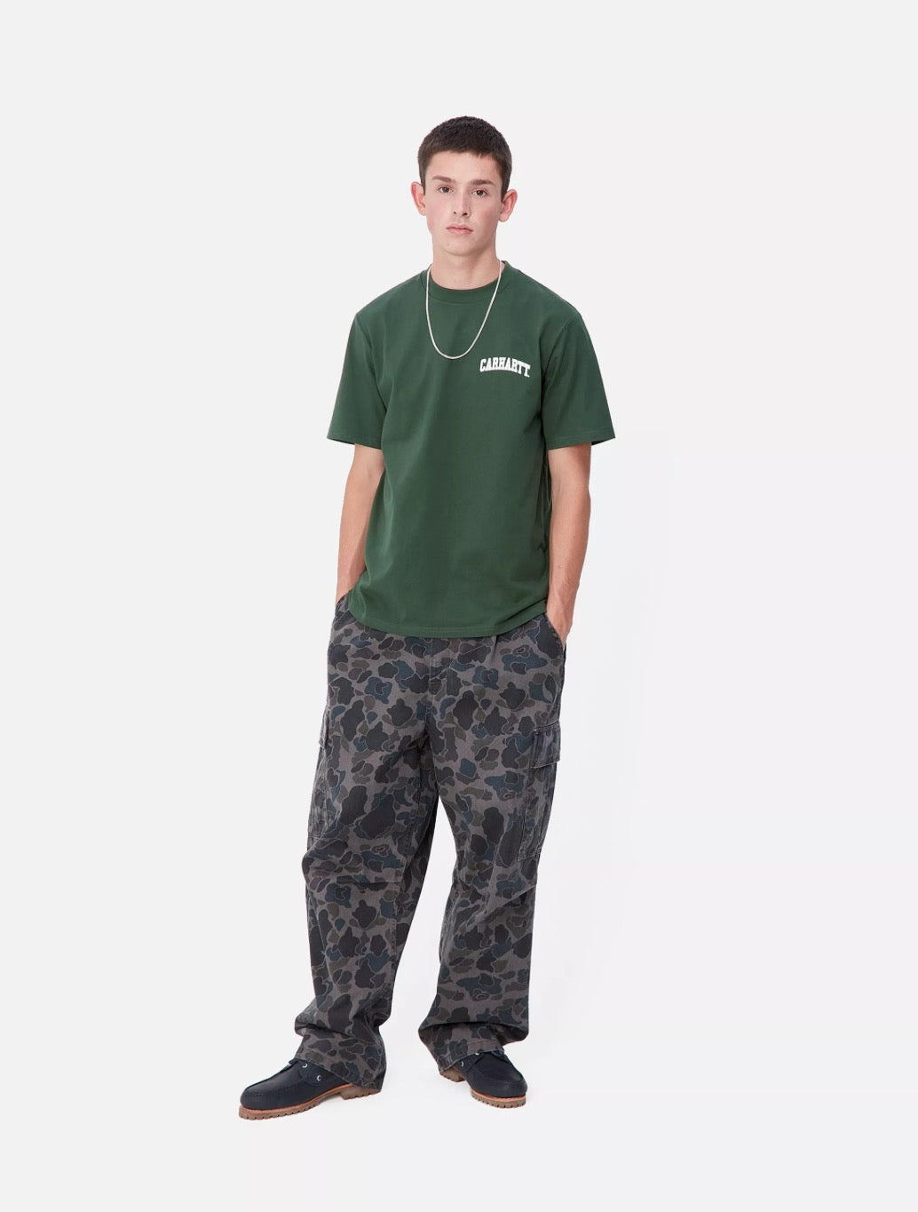 Carhartt WIP - S/S University Script Logo T-Shirt - Dark Green