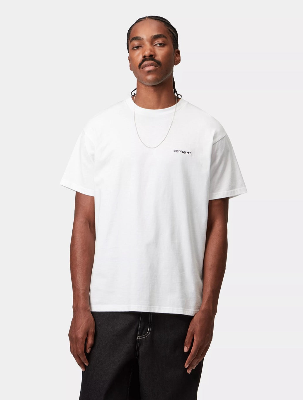 Carhartt WIP S/S Script Embroidery T-Shirt in White