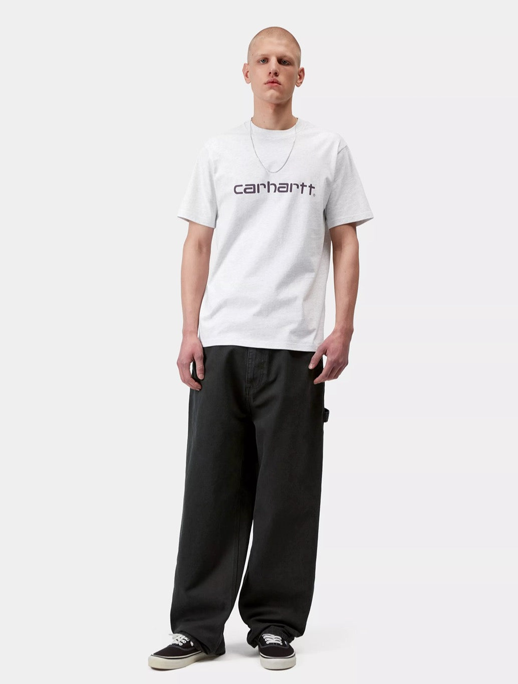 Carhartt WIP S/S Script T-Shirt - Light Grey
