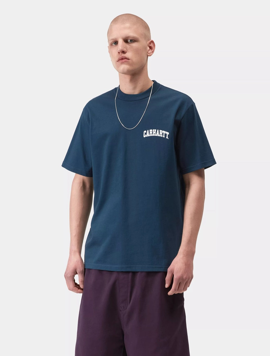 Carhartt WIP S/S University Script T-Shirt - Dark Blue