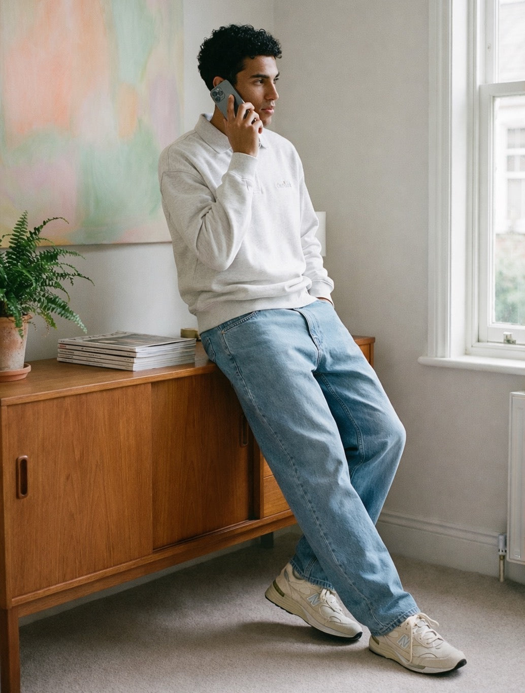 Carhartt WIP - WIP Label Polo Sweat - Light Grey