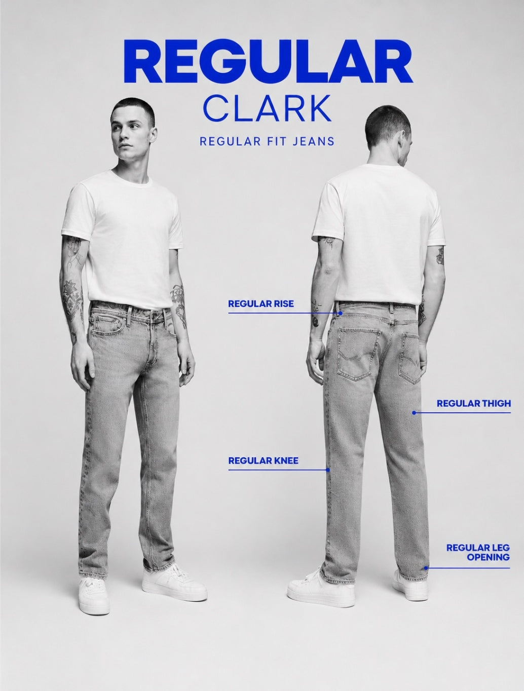 Jack & Jones Clark Original 478 Regular Fit Jeans in Denim Blue