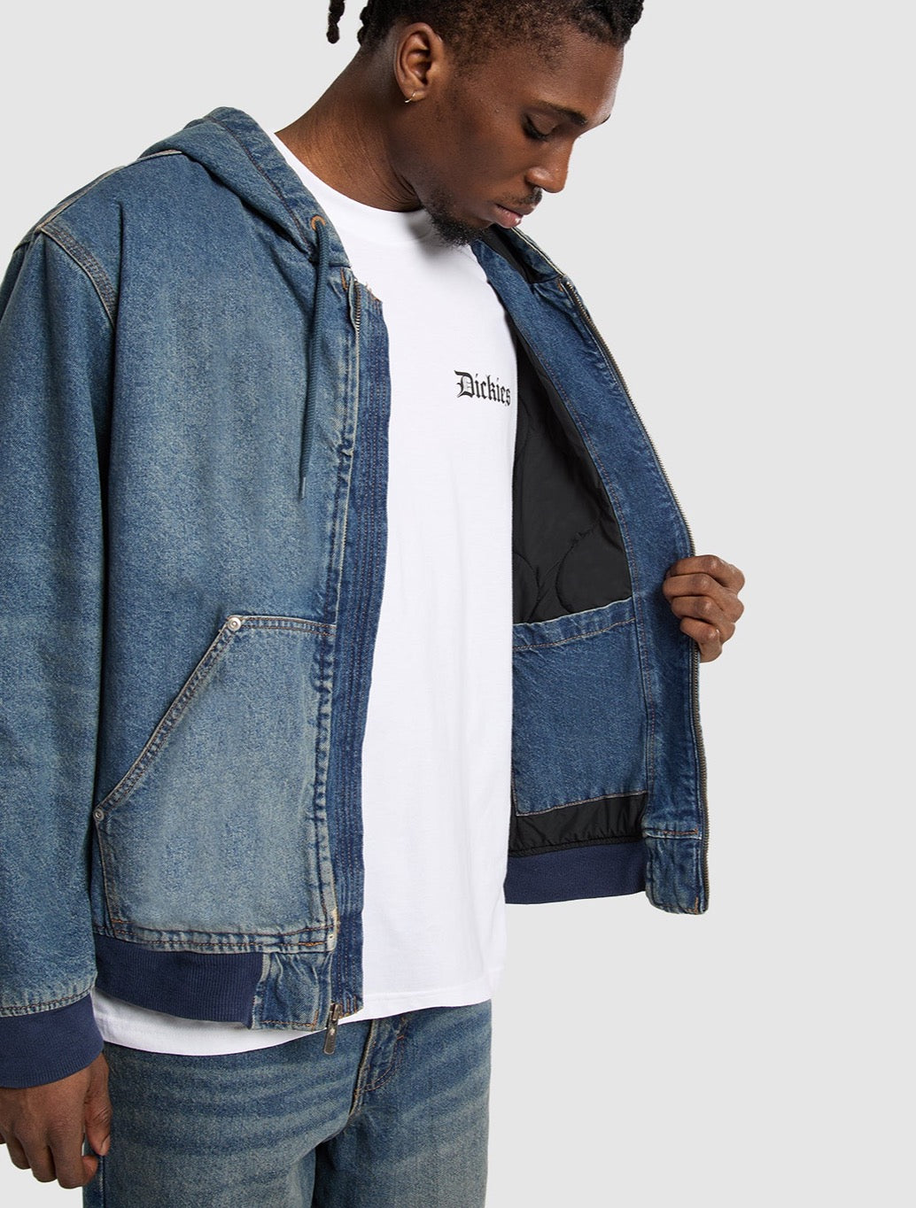 Dickies - Hilham Hooded Denim Jacket - Denim Dark