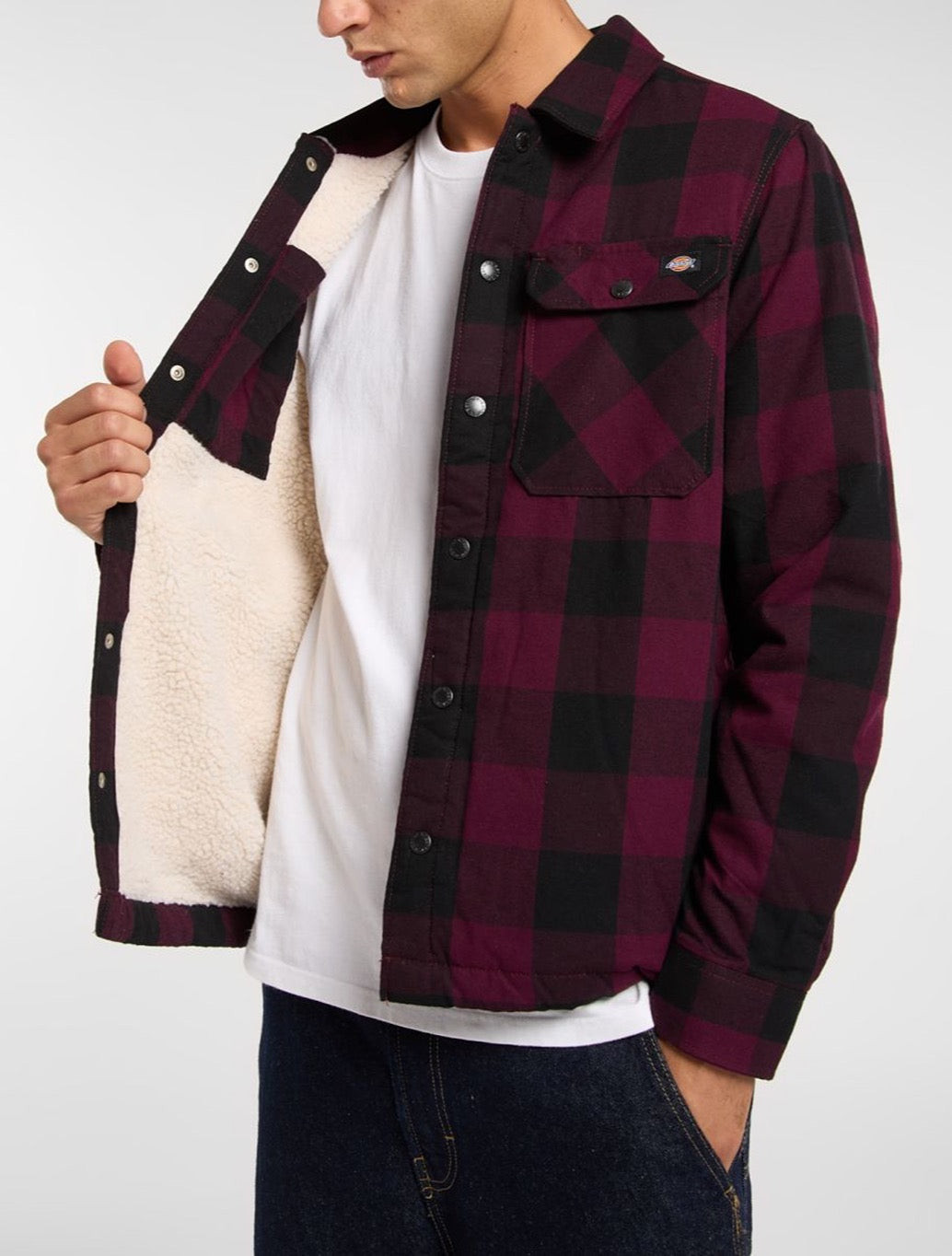 Dickies - Lined Sacramento Shirt - Burgundy Check