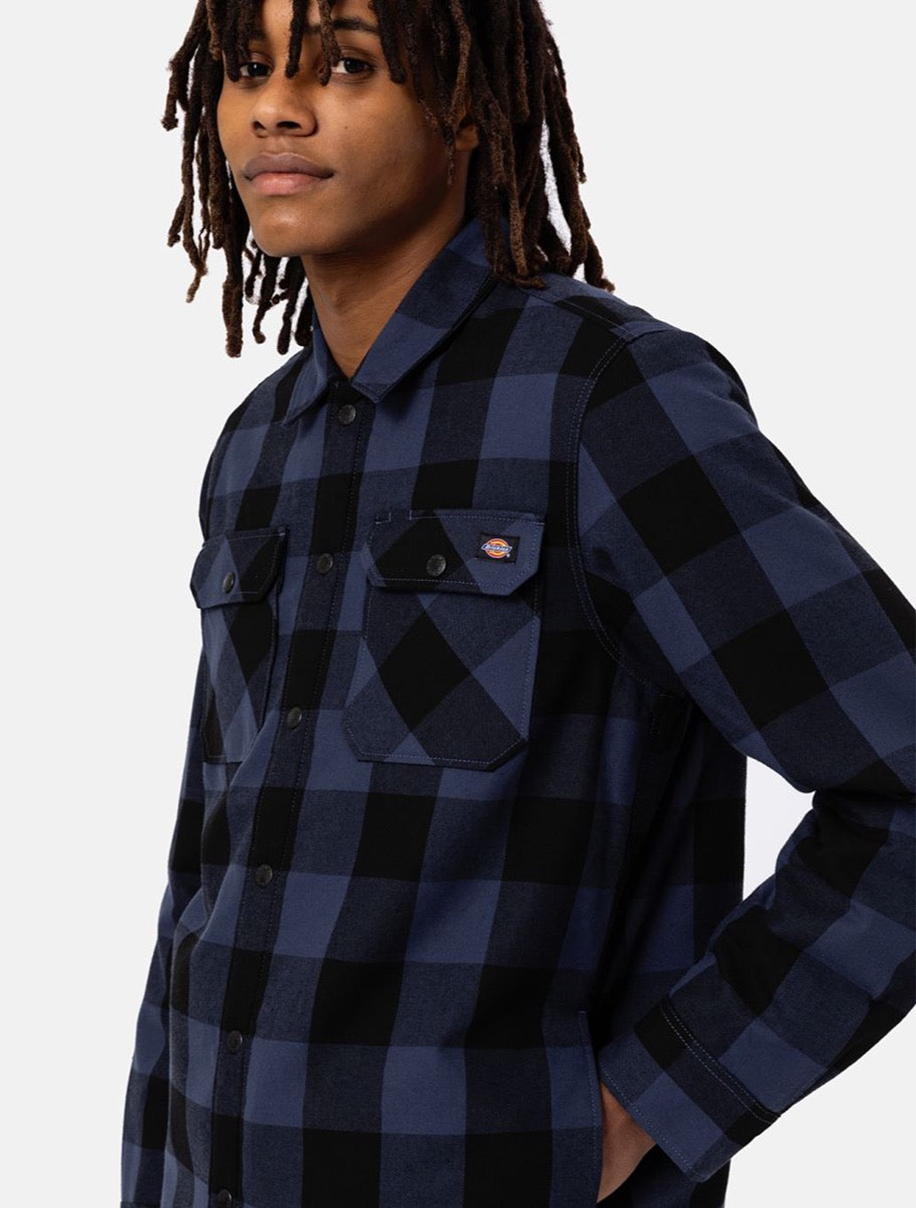 Dickies - Sherpa Lined Sacramento Shirt - Navy/Blue Check
