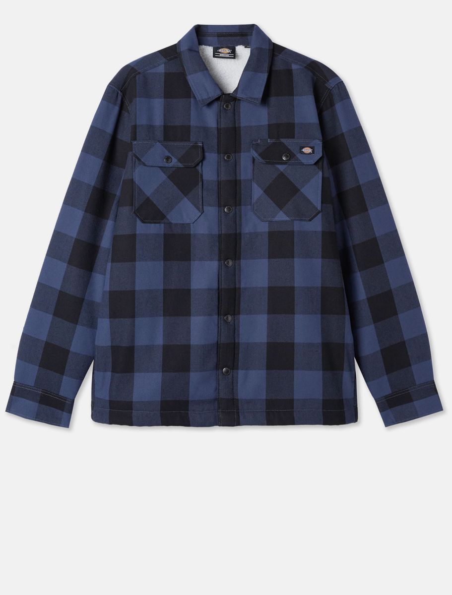 Dickies - Sherpa Lined Sacramento Shirt - Navy/Blue Check