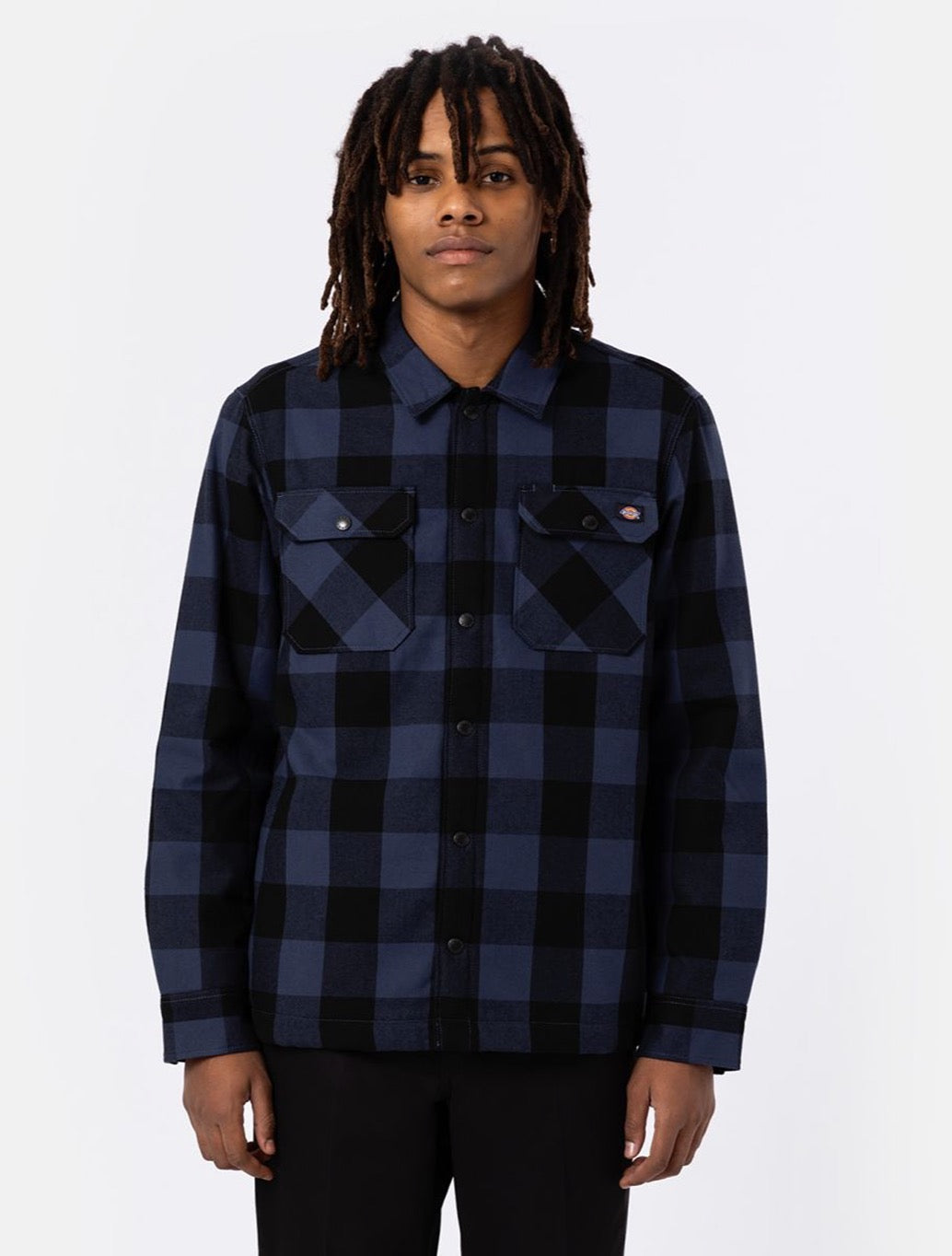 Dickies - Sherpa Lined Sacramento Shirt - Navy/Blue Check