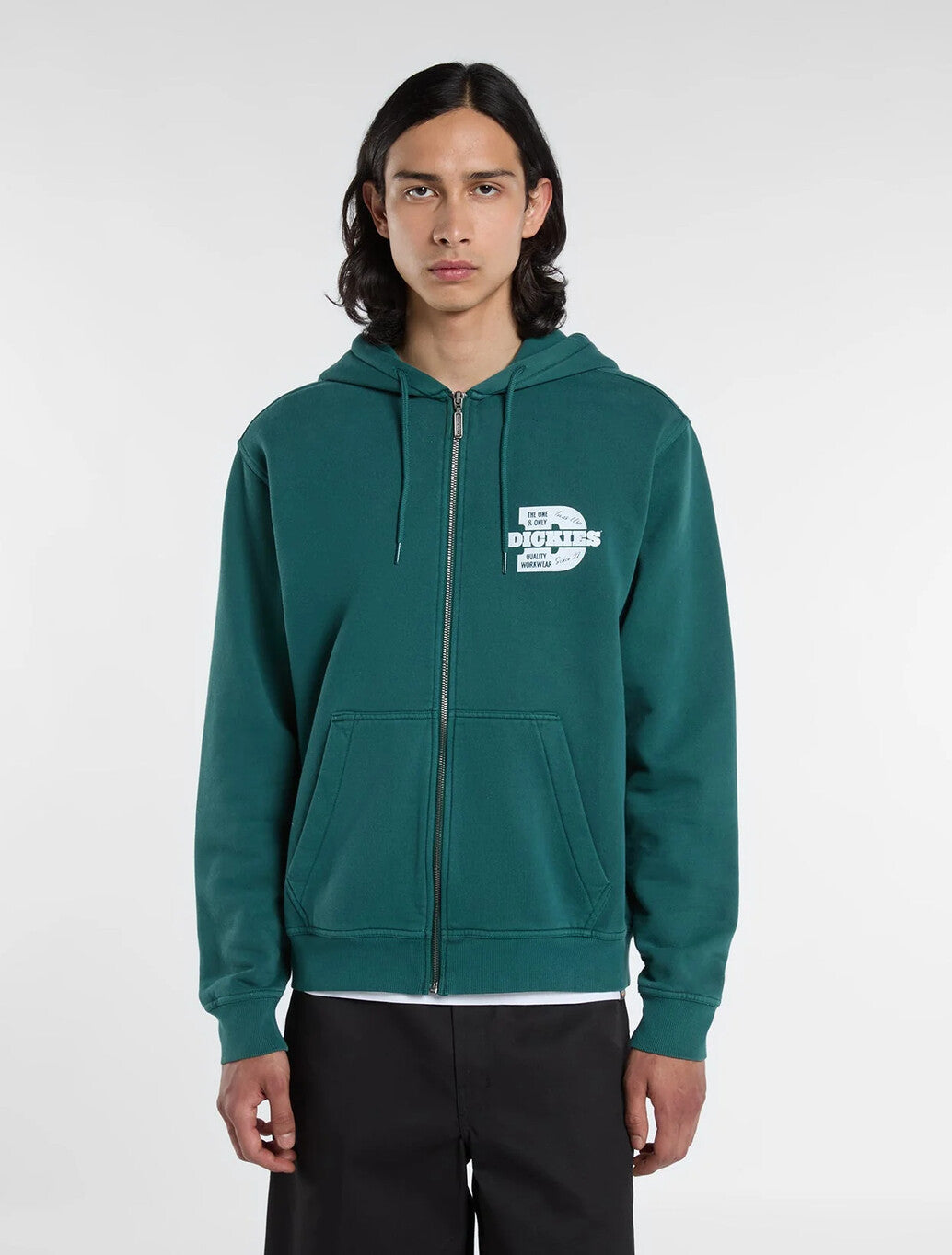 Dickies Minden Zip Pullover Hoodie in Dark Green