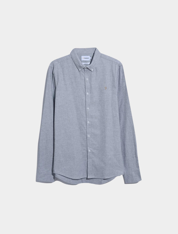 Farah - Alban Woven Twill Slim Fit Shirt - Light Grey