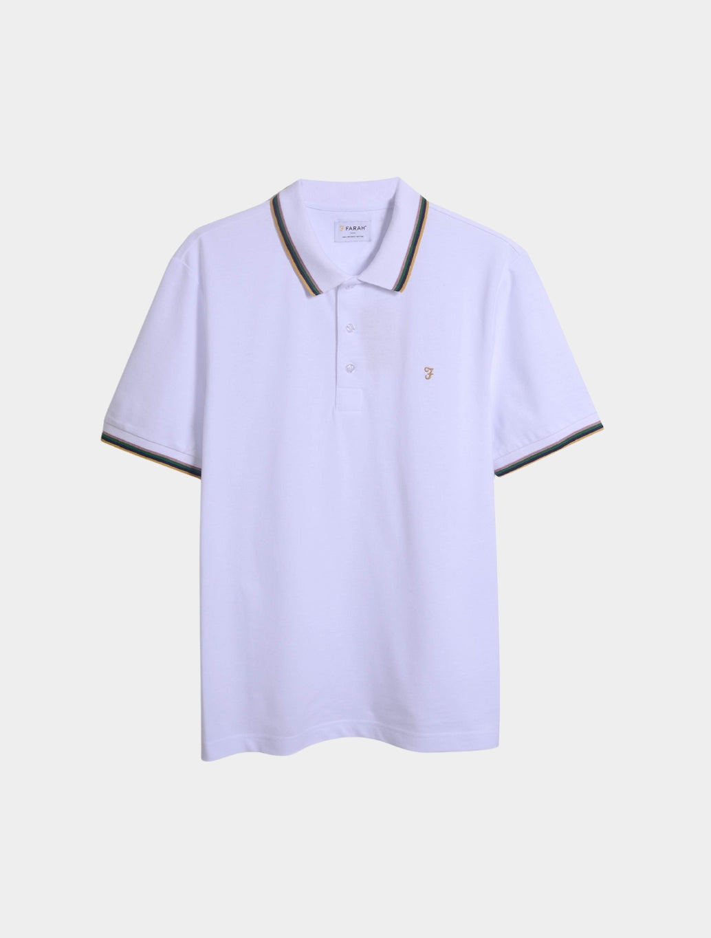 Farah - Alvin Tipped Collar Polo Shirt - White