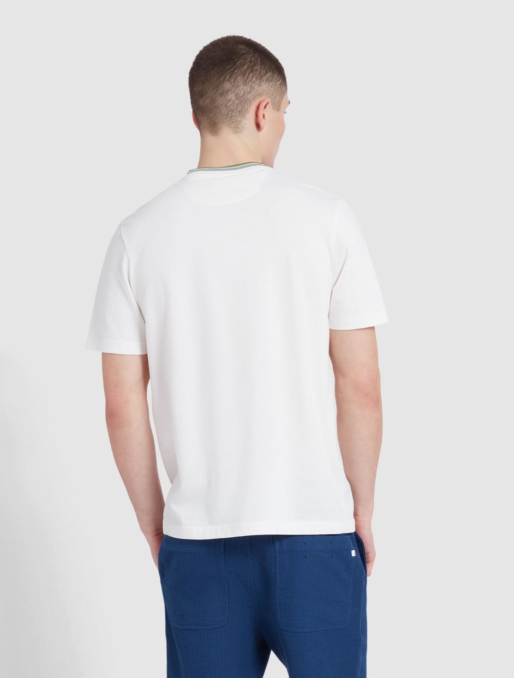 Farah - Alvin Regular Fit Tipped T-Shirt - Ecru