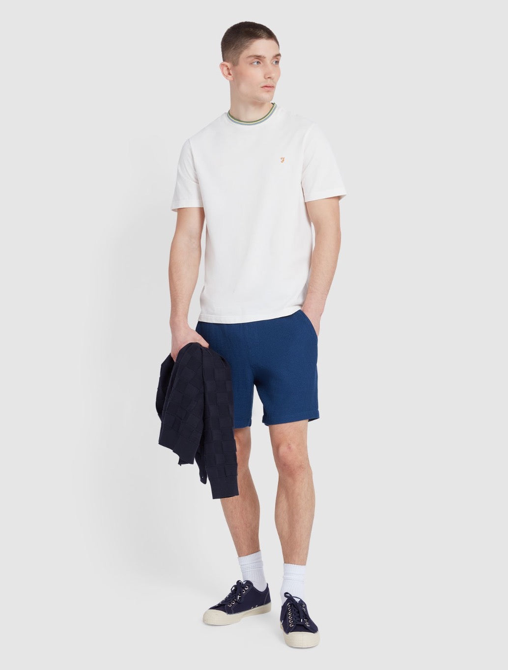 Farah - Alvin Regular Fit Tipped T-Shirt - Ecru