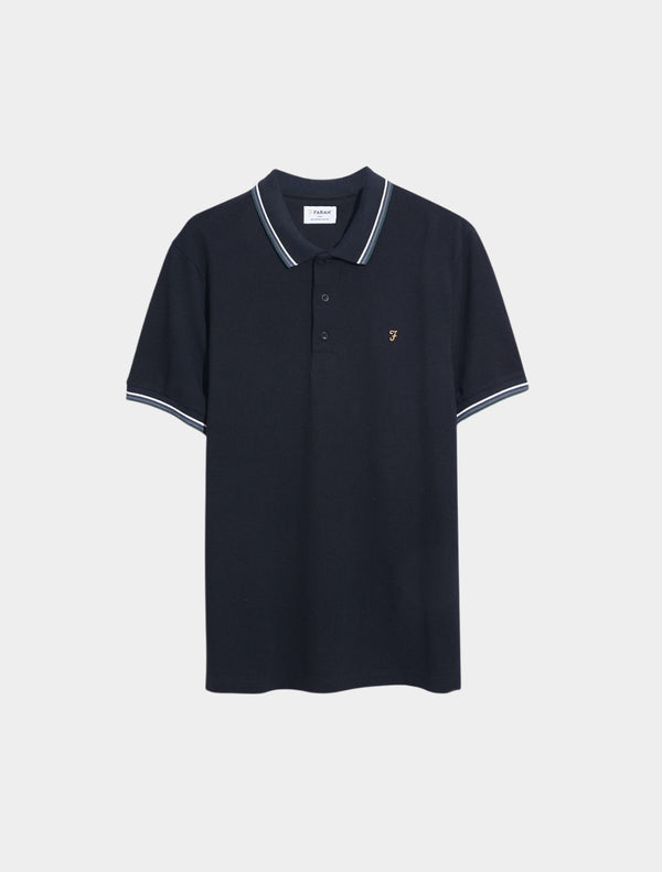 Farah - Alvin Tipped Collar Polo Shirt - Black