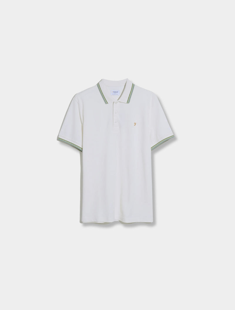 Farah - Alvin Tipped Collar Polo Shirt - Ecru