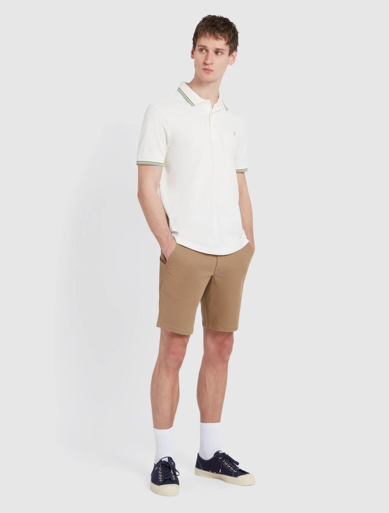 Farah - Alvin Tipped Collar Polo Shirt - Ecru