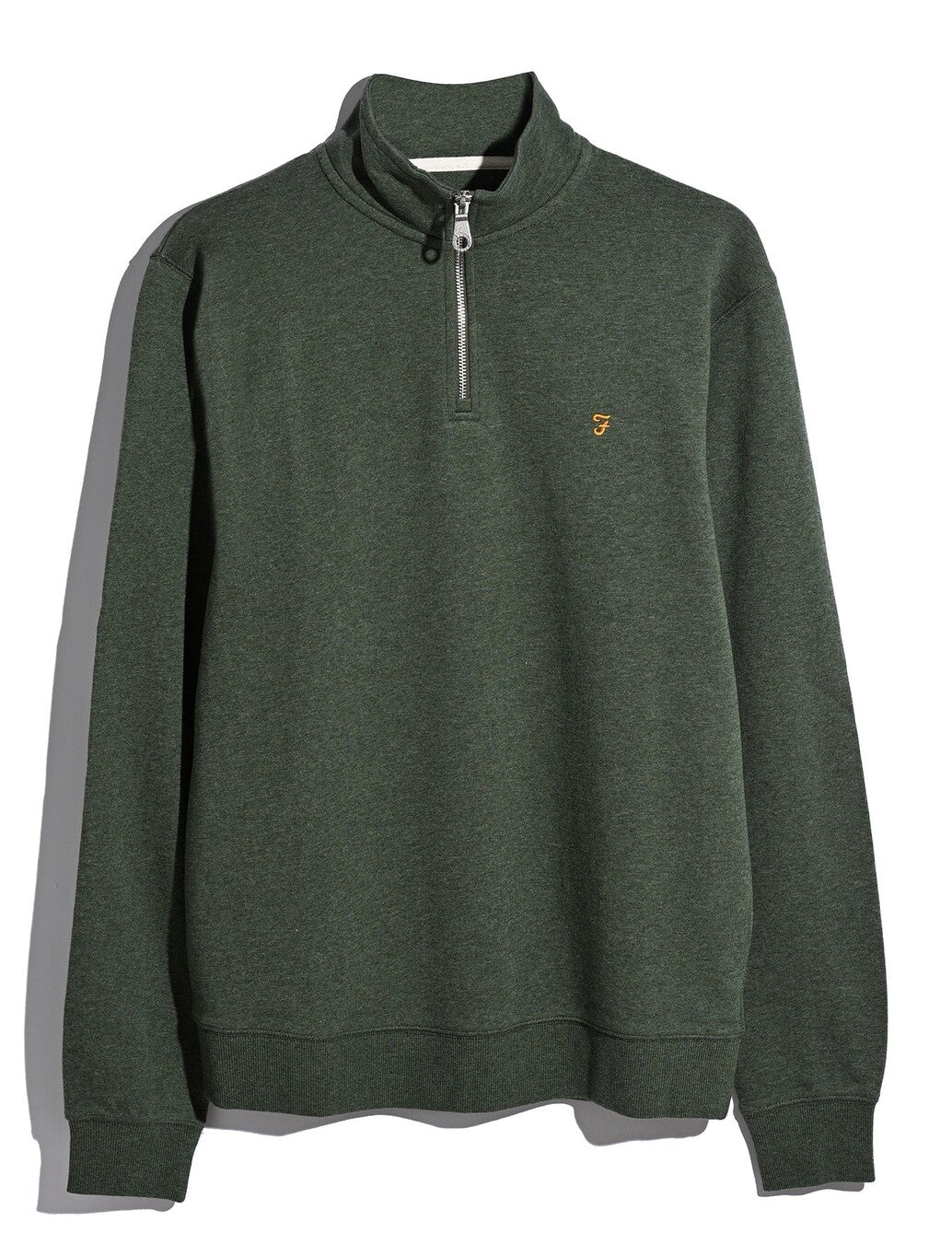 Farah Arnold Quarter Zip Sweatshirt in Dark Green