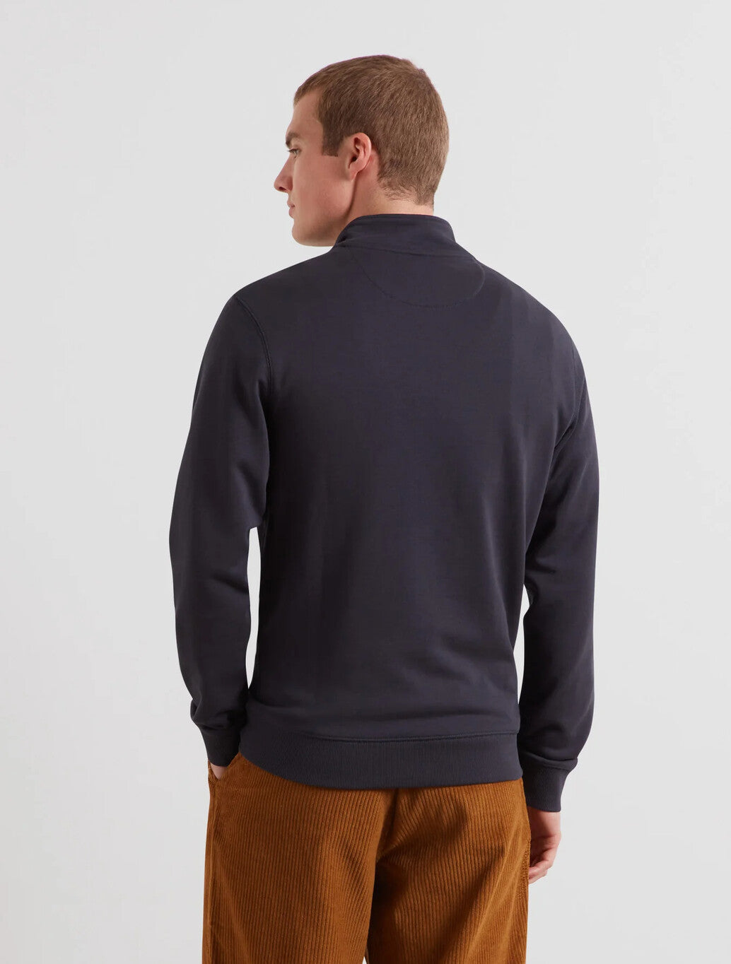 Farah Arnold Quarter Zip Sweatshirt in Navy