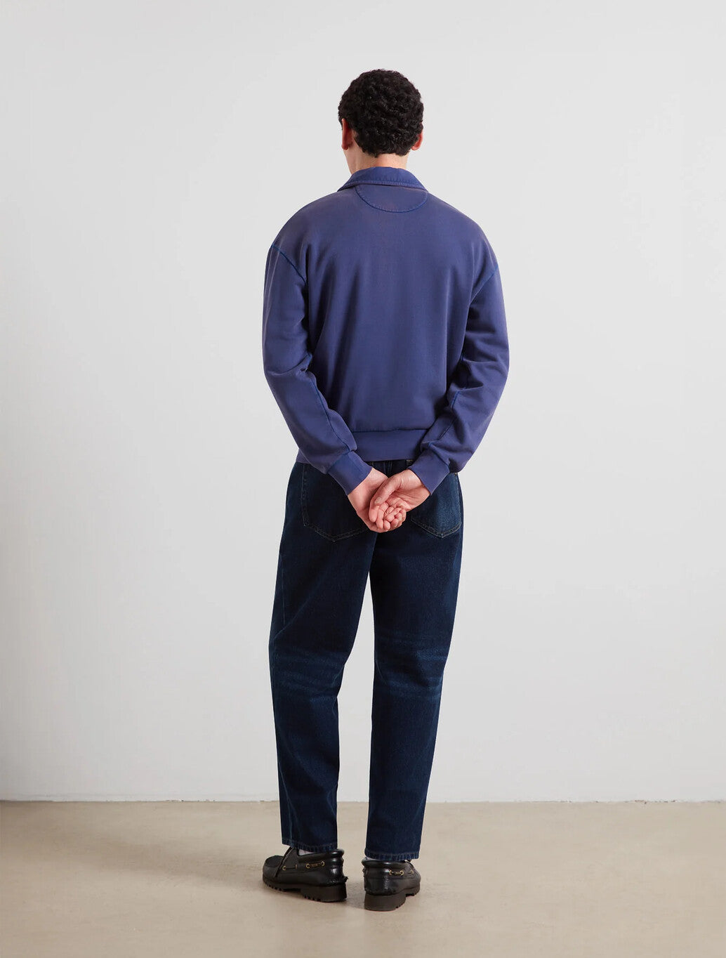 Farah Bellvue Quarter Zip Sweatshirt in Pacific Blue
