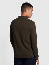 Farah - Blanes Long Sleeve Polo Shirt - Dark Green
