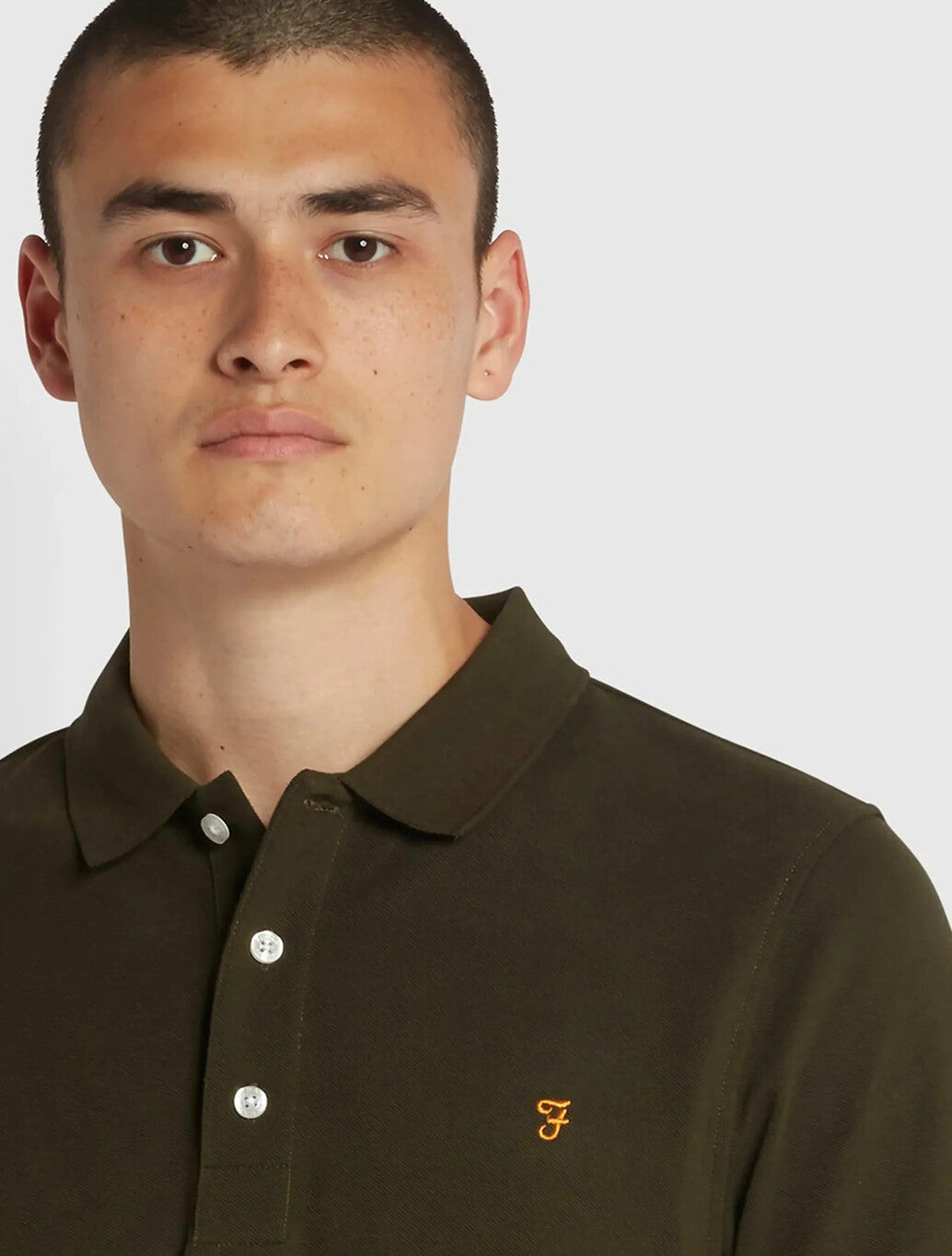 Farah Blanes Slim Fit Organic Cotton Polo Shirt in Evergreen