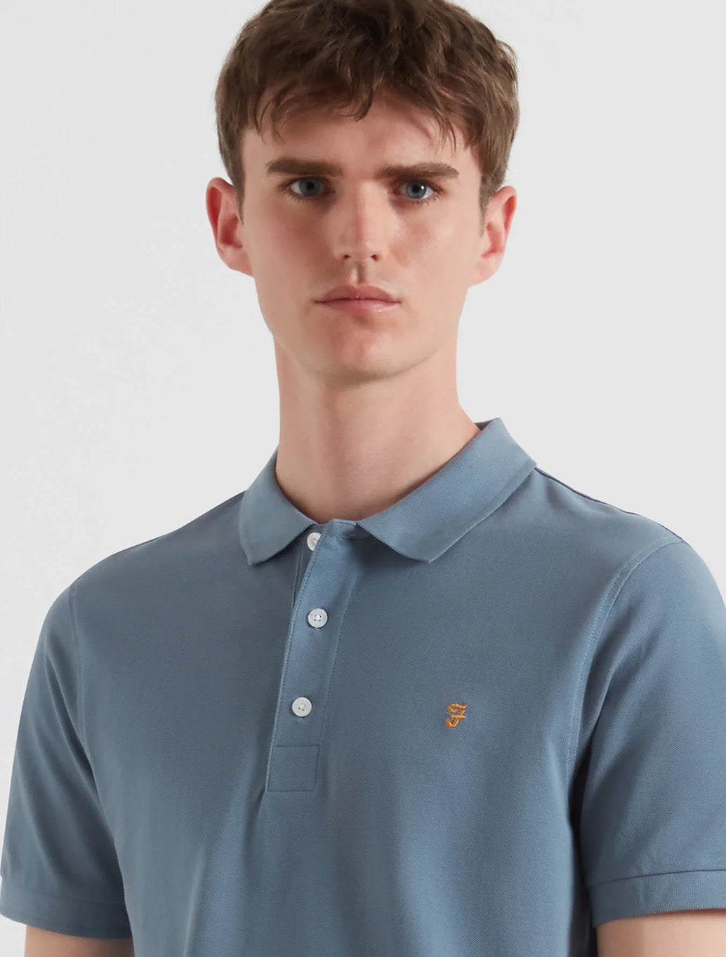 Farah - Blanes Slim Fit Organic Cotton Polo Shirt - Blue