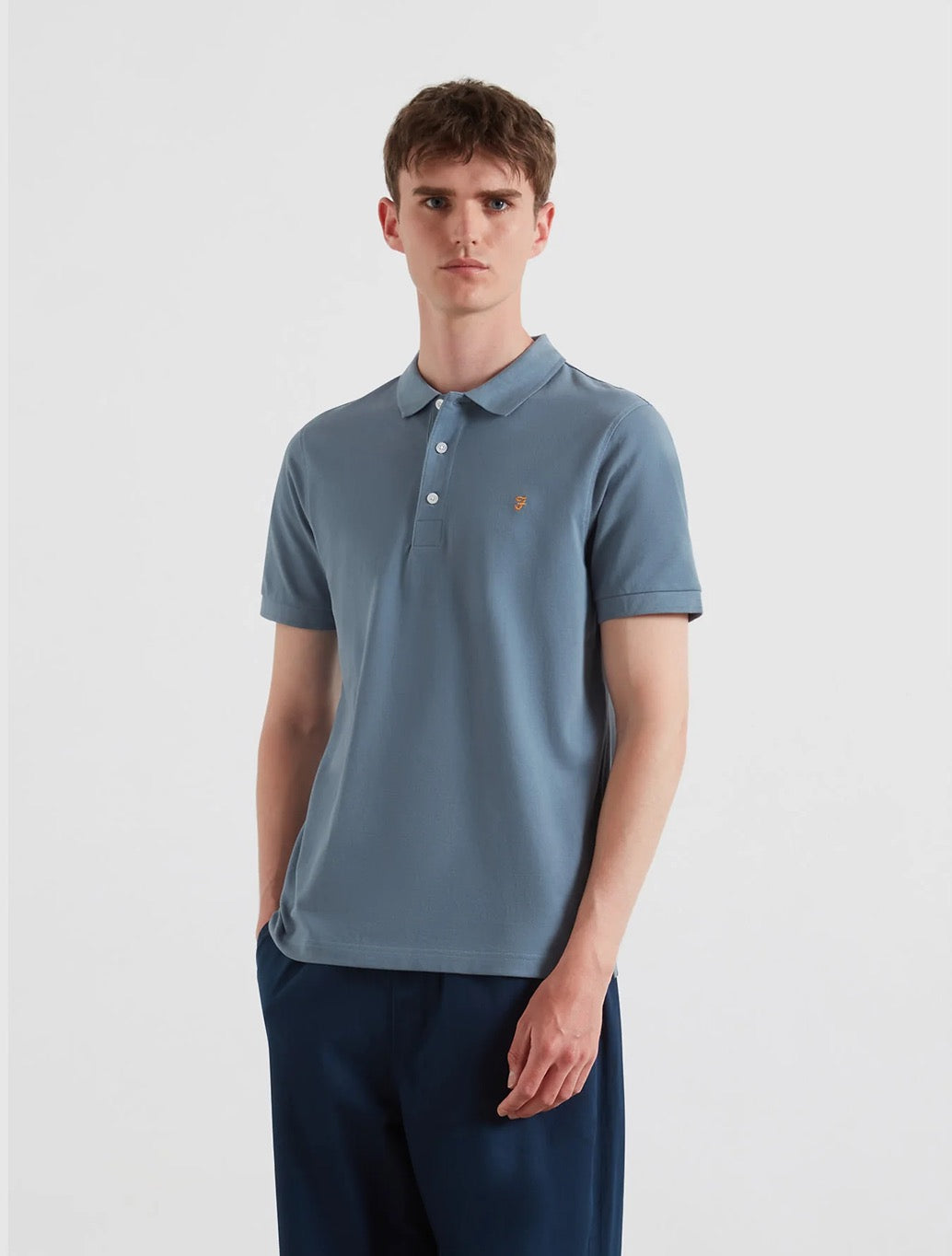 Farah - Blanes Slim Fit Organic Cotton Polo Shirt - Blue