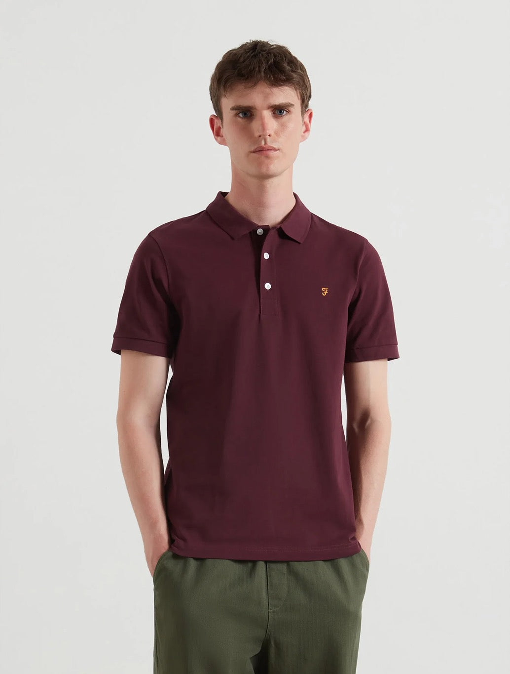 Farah - Blanes Slim Fit Organic Cotton Polo Shirt - Burgundy