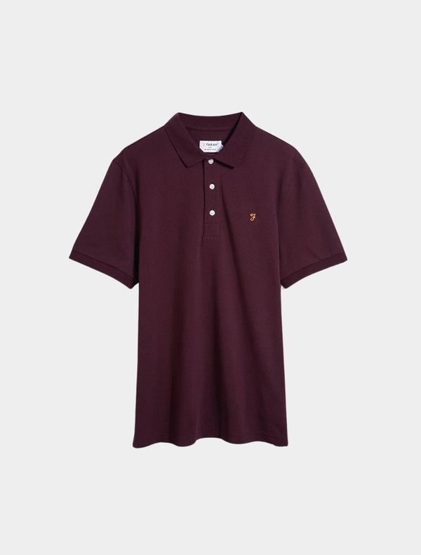 Farah - Blanes Slim Fit Organic Cotton Polo Shirt - Burgundy