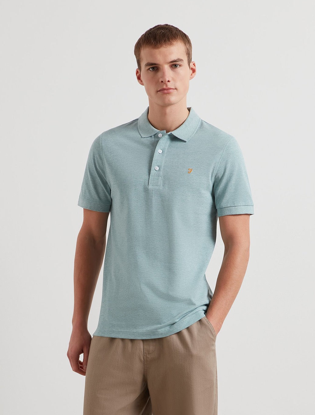 Farah - Blanes Slim Fit Organic Cotton Polo Shirt - Mint Green