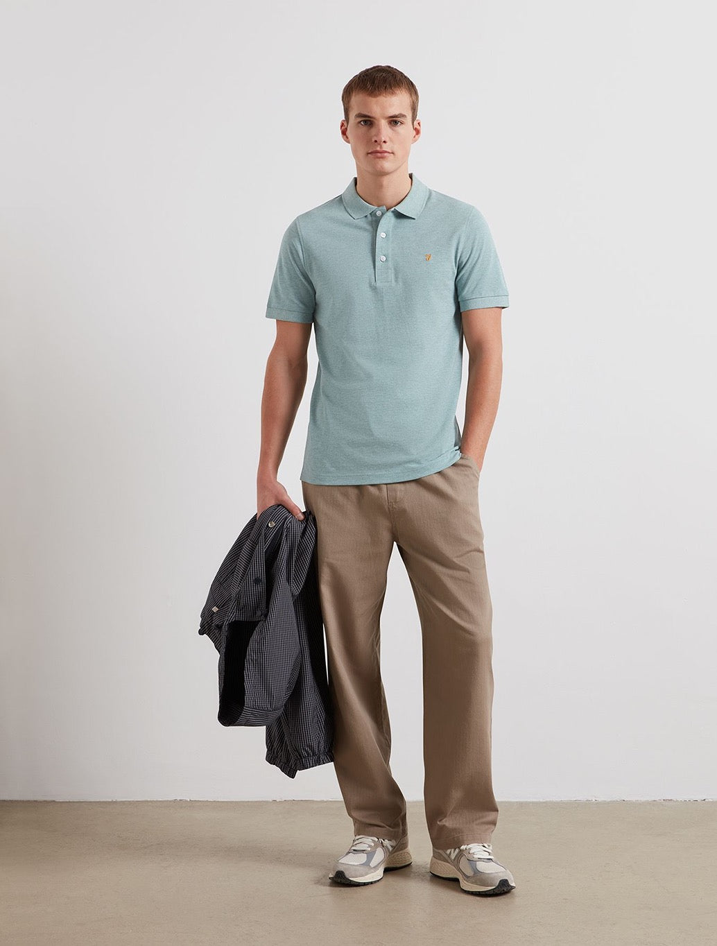 Farah Blanes Slim Fit Organic Cotton Polo Shirt - Mint Green