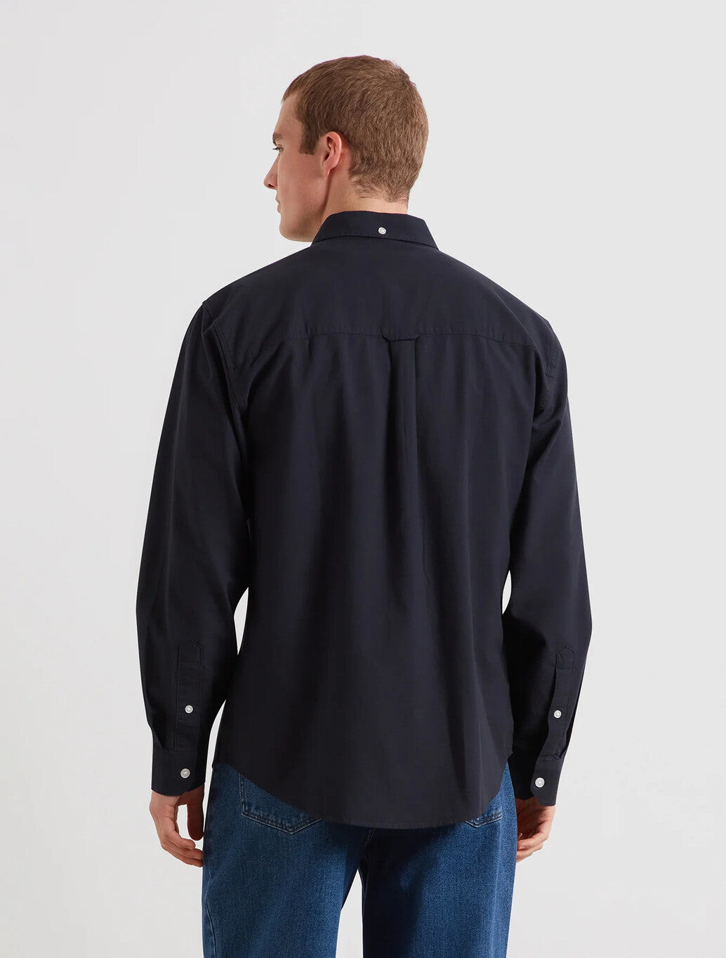Farah Brewer Box Fit Oxford Shirt in Navy