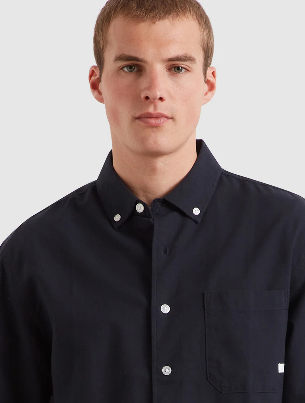 Farah Brewer Box Fit Oxford Shirt in Navy