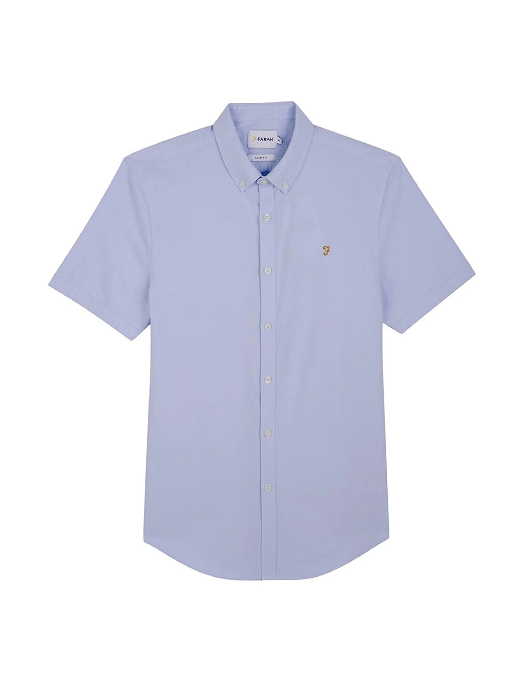 Farah Brewer Short Sleeve Oxford Shirt in Light Blue