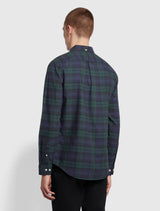 Farah - Brewer Slim Fit Check Organic Cotton Oxford Shirt - Green Check