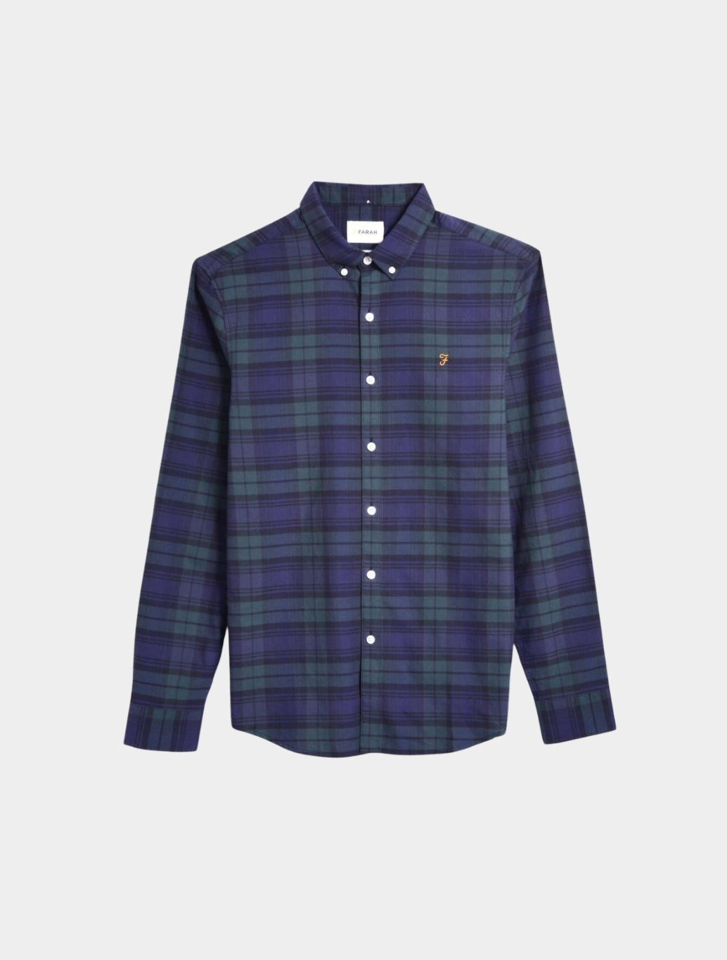 Farah - Brewer Slim Fit Check Organic Cotton Oxford Shirt - Green Check