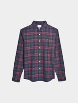 Farah - Brewer Slim Fit Check Organic Cotton Oxford Shirt - Red Check