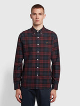 Farah - Brewer Slim Fit Check Organic Cotton Oxford Shirt - Red Check