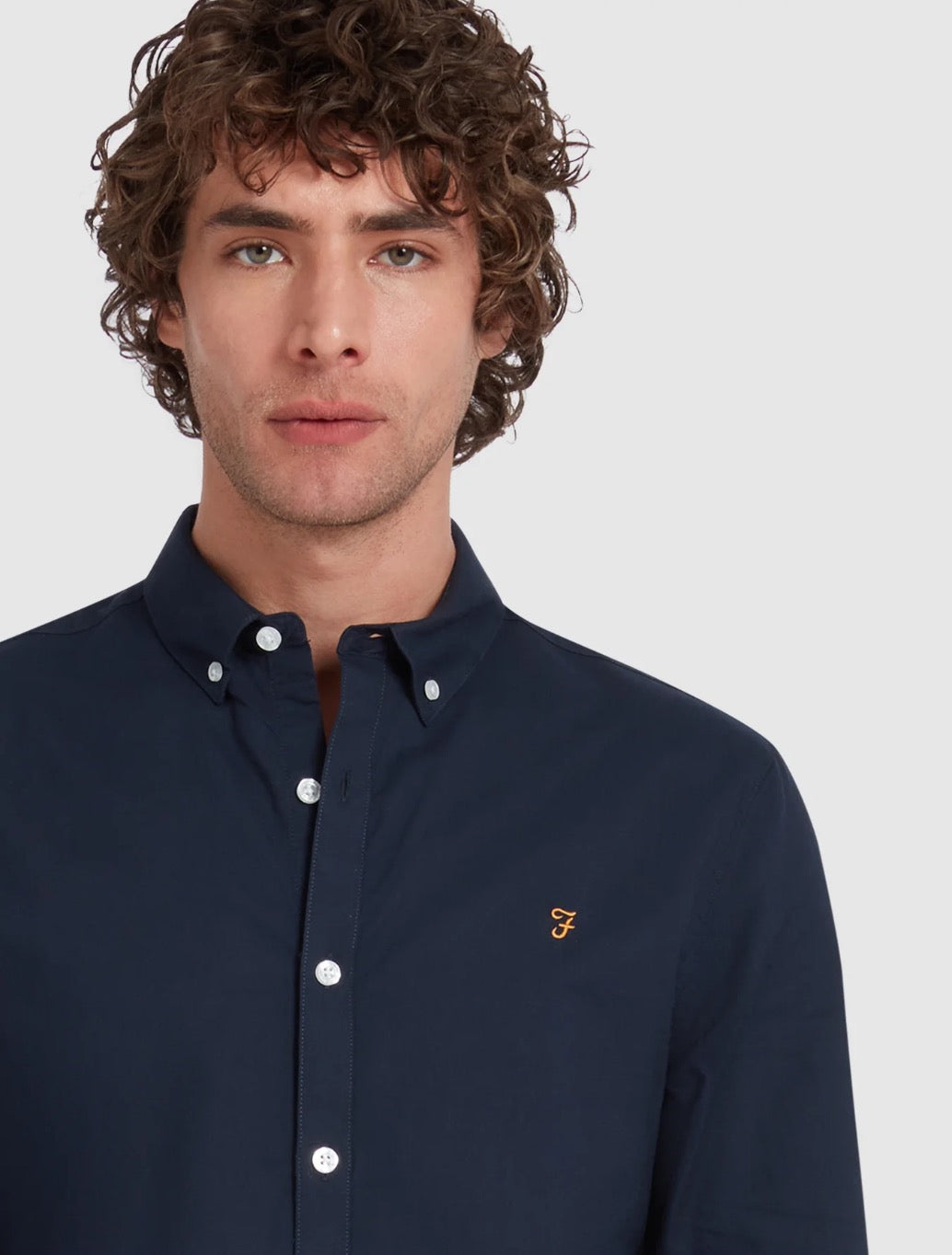Farah - Brewer Slim Fit Organic Cotton Oxford Shirt - Navy