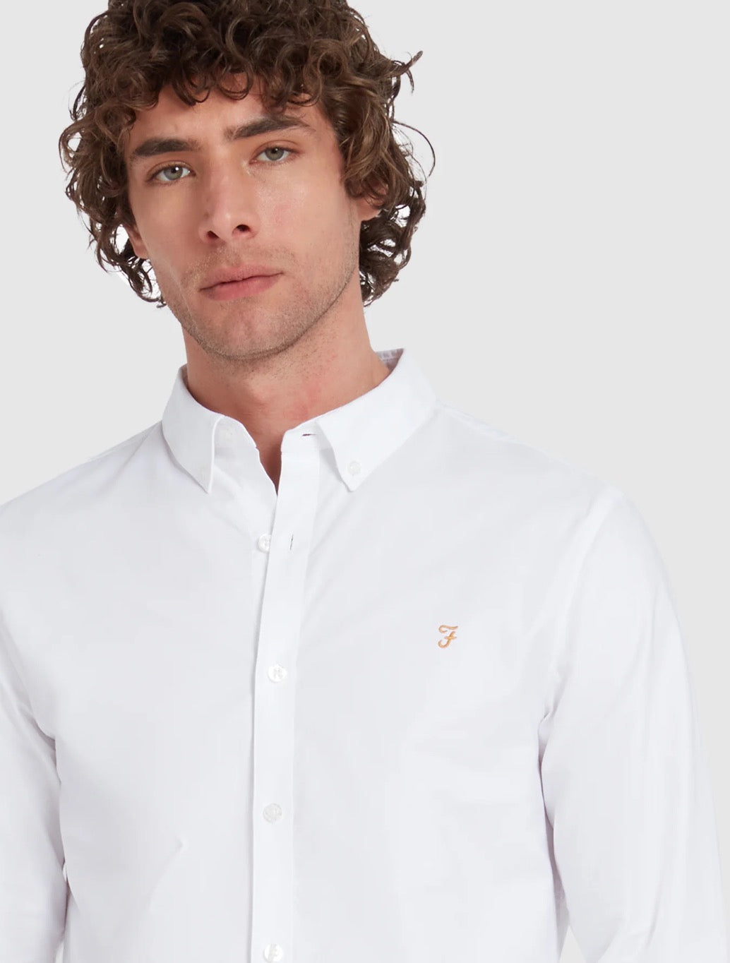 Farah - Brewer Slim Fit Organic Cotton Oxford Shirt - White