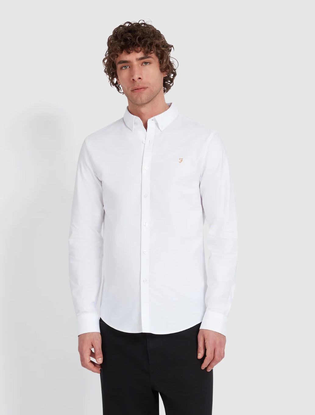 Farah - Brewer Slim Fit Organic Cotton Oxford Shirt - White