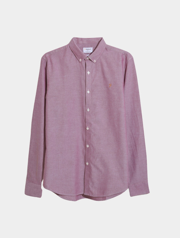 Farah - Brewer Slim Fit Organic Cotton Oxford Shirt - Rose
