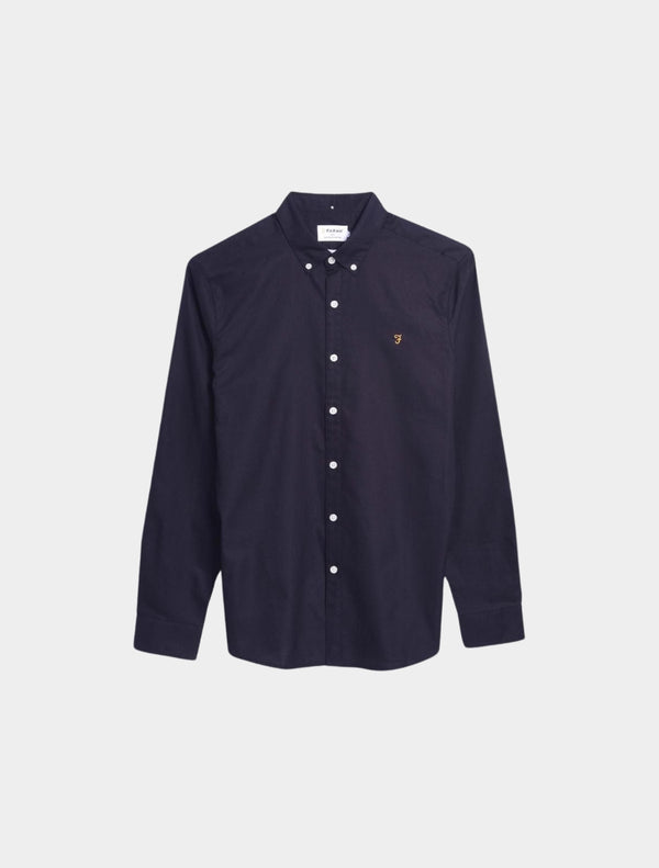 Farah - Brewer Slim Fit Organic Cotton Oxford Shirt - Navy