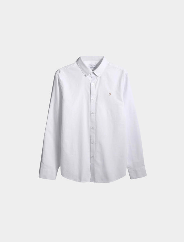 Farah - Brewer Slim Fit Organic Cotton Oxford Shirt - White