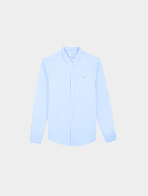 Farah - Brewer Slim Fit Organic Cotton Oxford Shirt - Light Blue