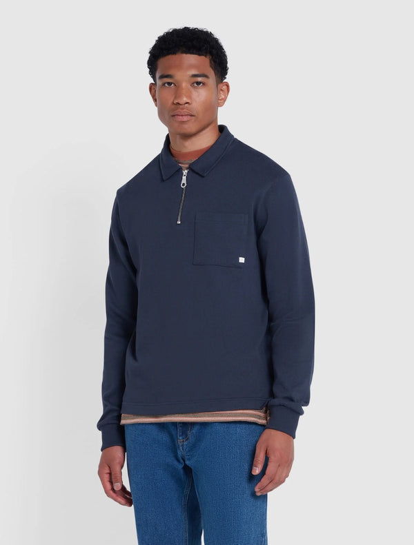 Farah - Creston Zip Sweatshirt - Navy