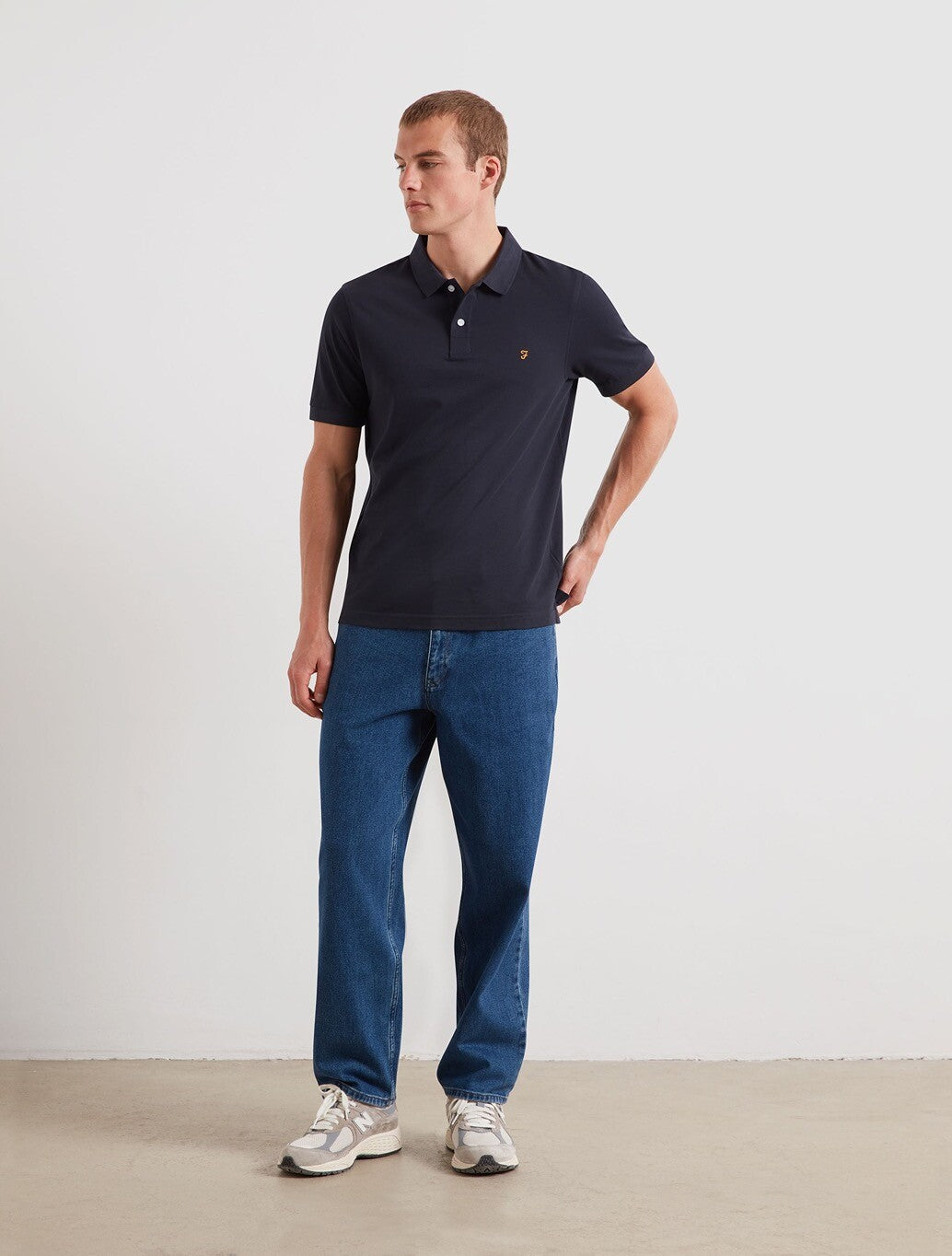 Farah Cunningham Polo Shirt in Navy