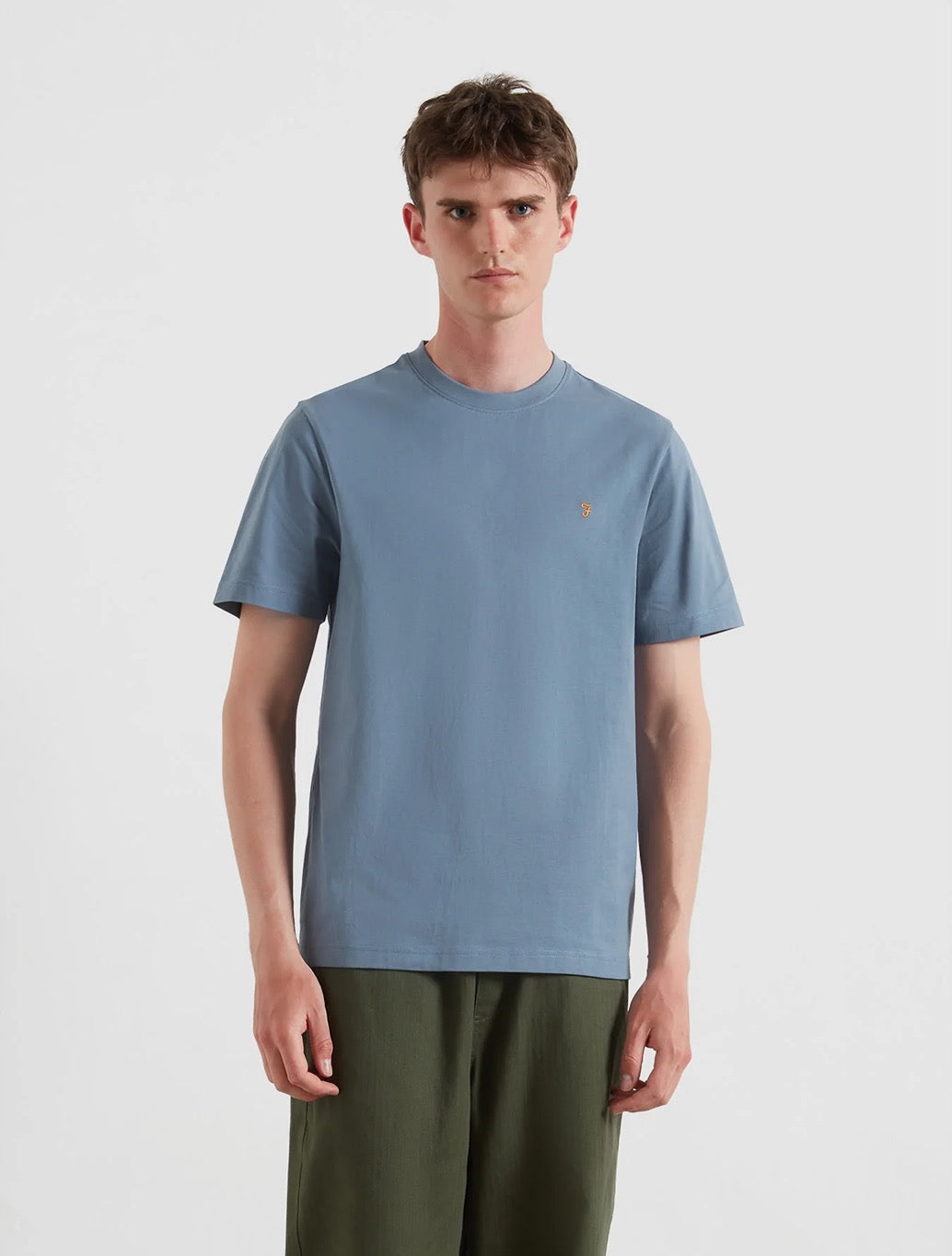 Farah - Danny Regular Fit Organic Cotton T-Shirt - Blue
