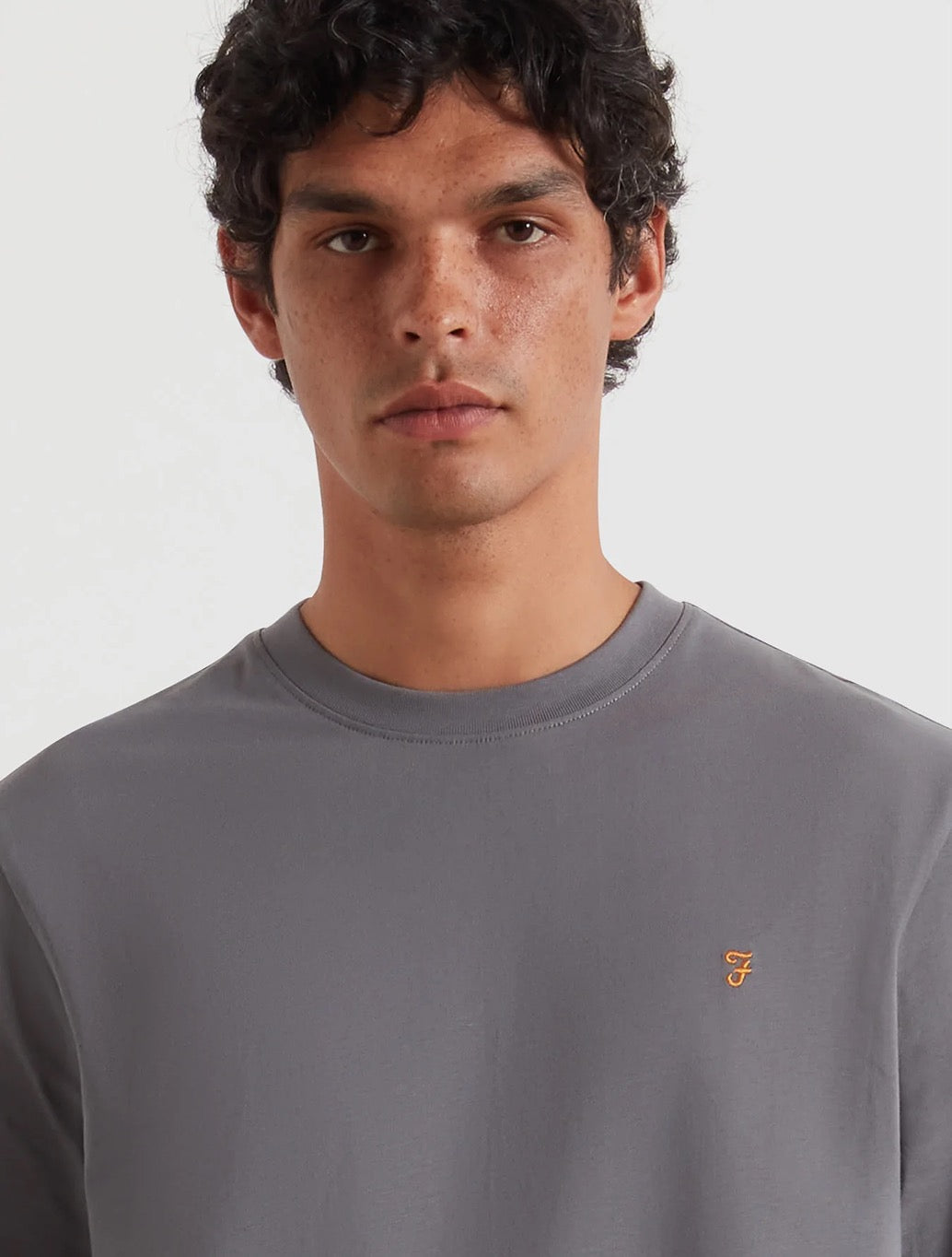 Farah - Danny Regular Fit Organic Cotton T-Shirt - Grey