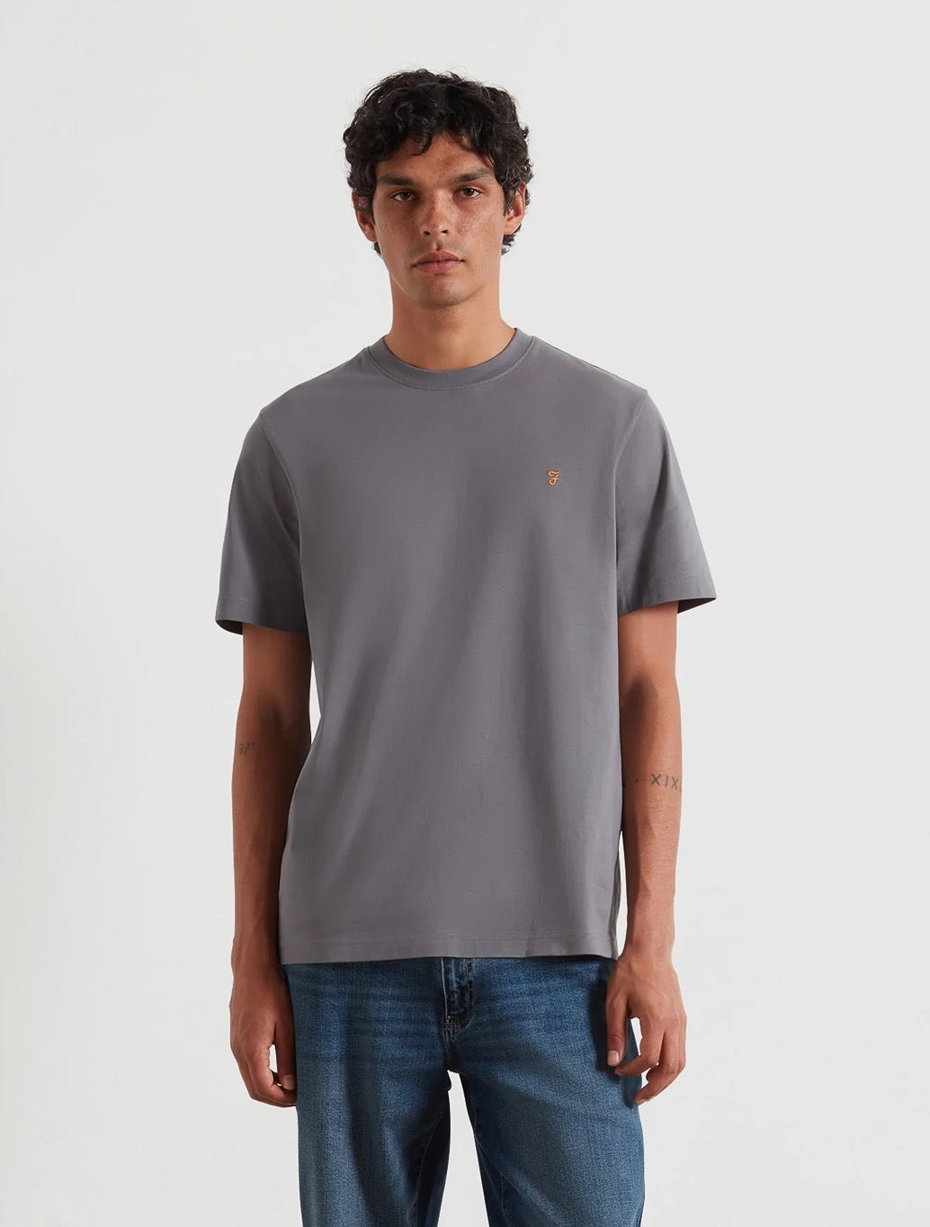 Farah - Danny Regular Fit Organic Cotton T-Shirt - Grey