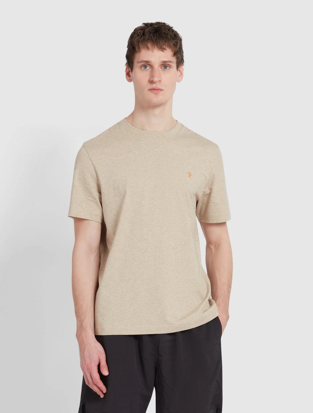 Farah - Danny Regular Fit Organic Cotton T-Shirt - Beige